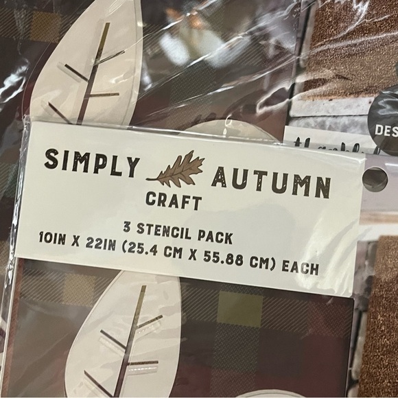 Simply Autumn Craft Stencil Designs Fall Pack 10”x22” 3 Designs Gather Thankful - Picture 5 of 7